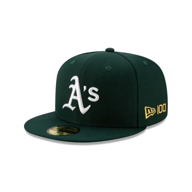 MLB Oakland Athletics Team Color 59Fifty Fitted (YVF0918) - Black New Era Caps